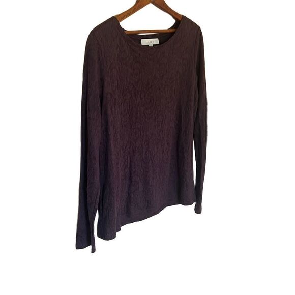 LOFT Cotton Blend Scoop Neck Lacey Semi Sheer Top - Picture 2 of 7